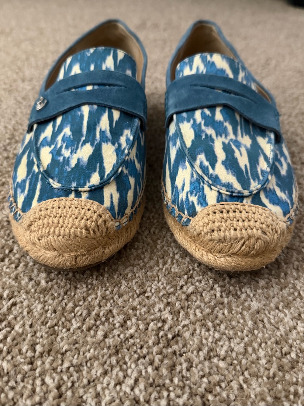Sam Edelman Blue and Cream Espadrille Loafers - Picture 5 of 7